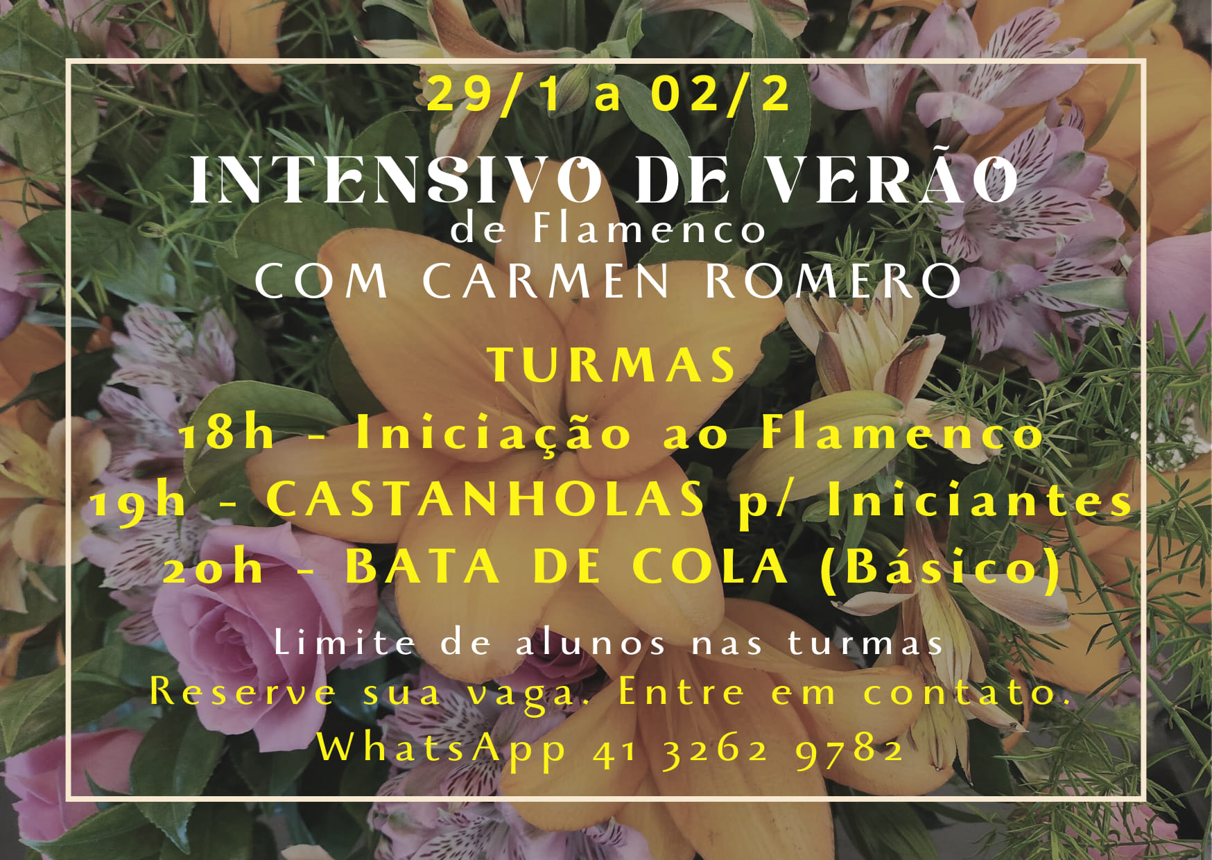 TURMAS e HORÁRIOS do Curso Intensivo
