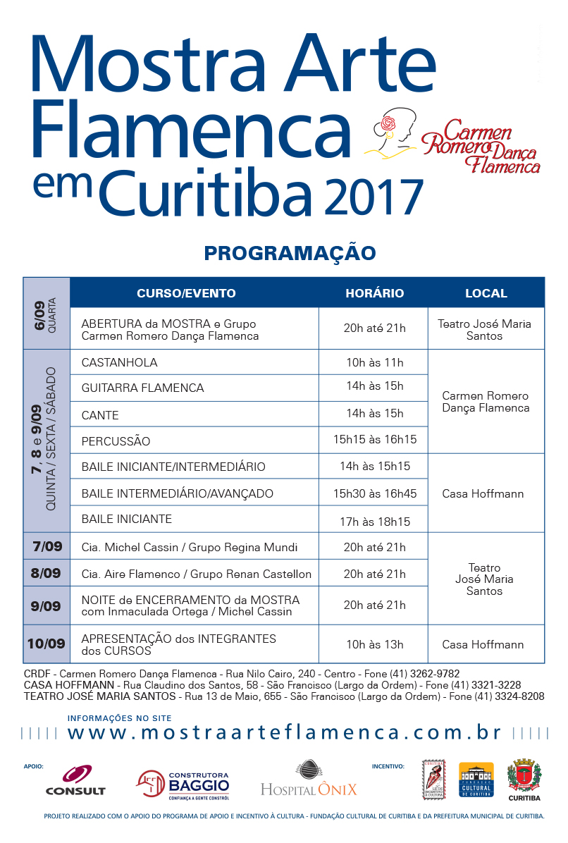 PROGRAMAÇÃO do evento de SETEMBRO